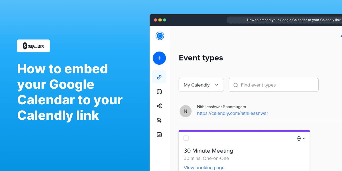 How to embed your Google Calendar to your Calendly link screenshot