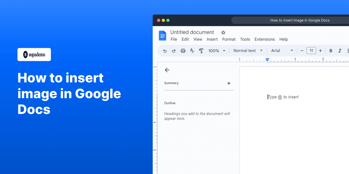 How to insert image in Google Docs screenshot