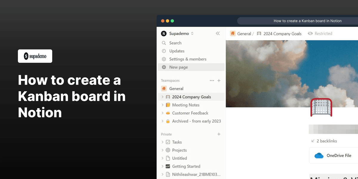 How to create a kanban board in Notion screenshot