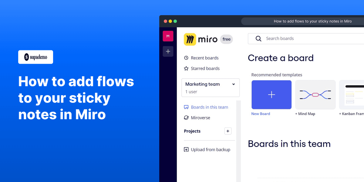 How to add flows to your sticky notes in Miro screenshot