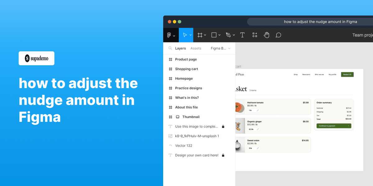 How to adjust the nudge amount in Figma screenshot