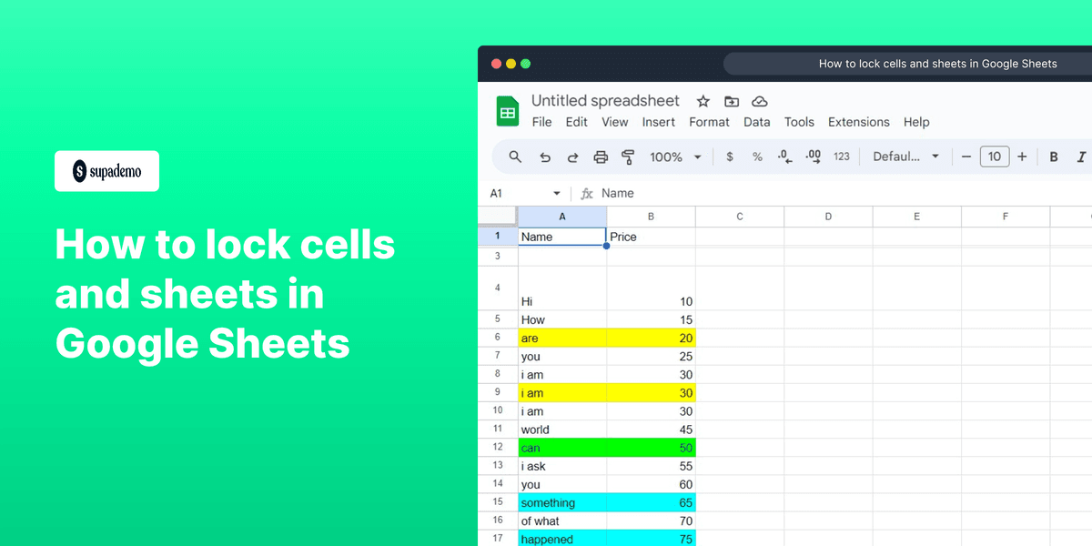 How to lock cells and sheets in Google Sheets screenshot