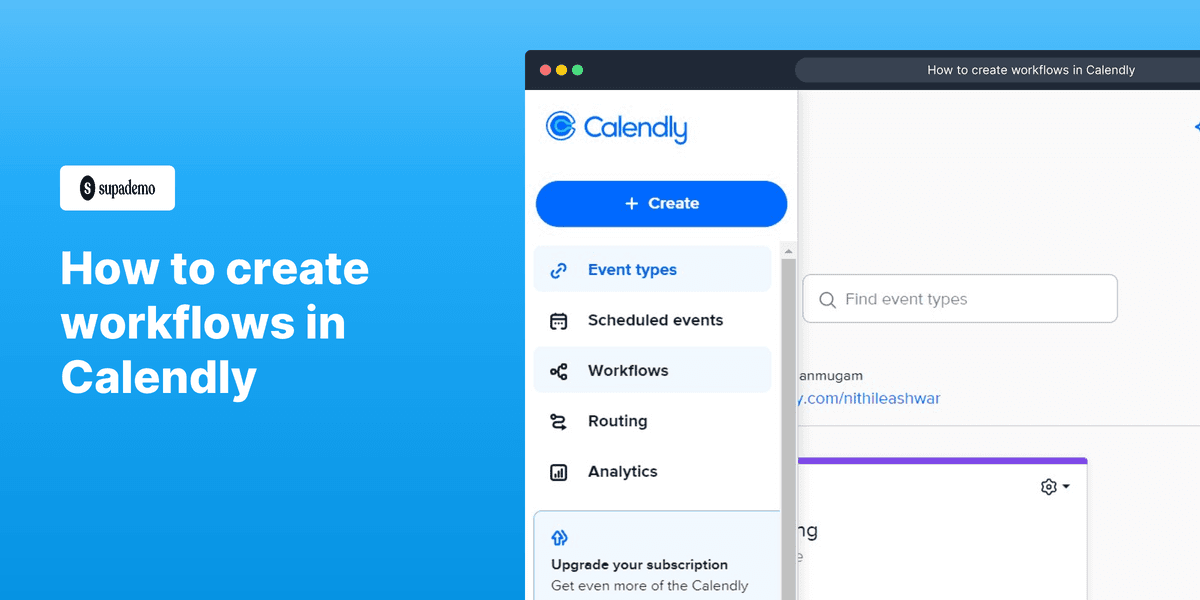 How to create workflows in Calendly screenshot