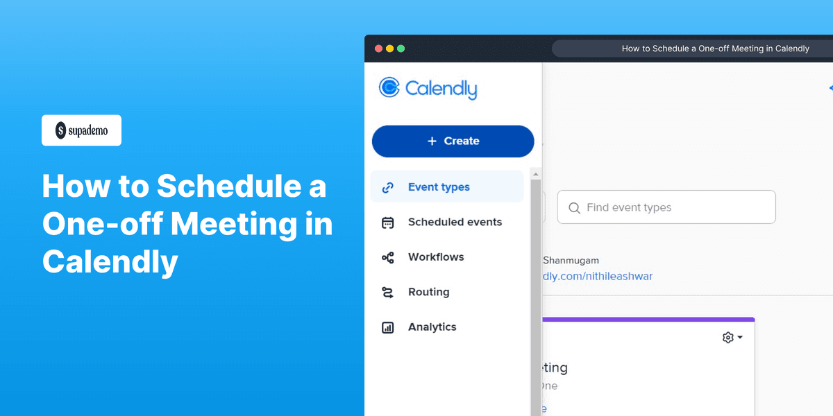 How to schedule a one-off meeting in Calendly screenshot