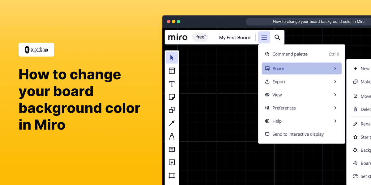 How to change your board background color in Miro screenshot