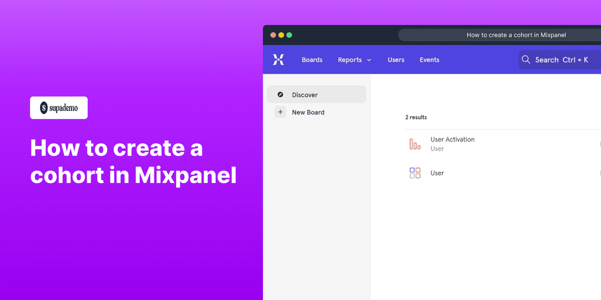 How to create a cohort in Mixpanel screenshot