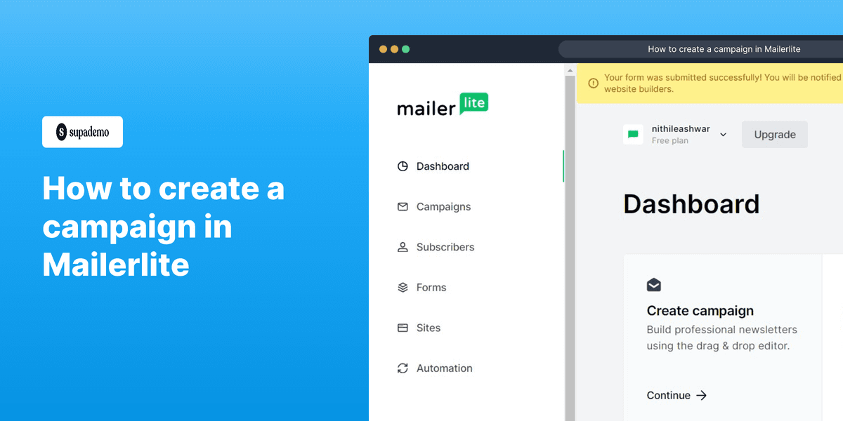 How to create a campaign in MailerLite screenshot