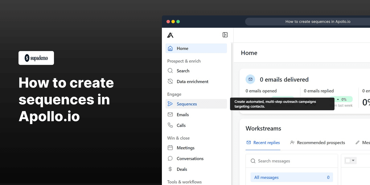 How to create sequences in Apollo.io screenshot