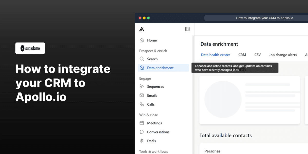 How to integrate your CRM to Apollo.io screenshot