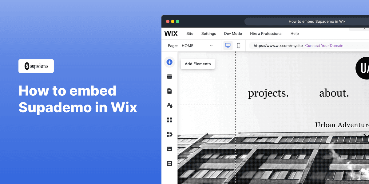 How to embed Supademo in Wix screenshot