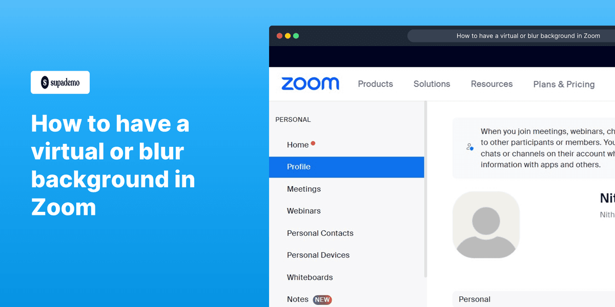 How to add virtual or blur background in Zoom screenshot