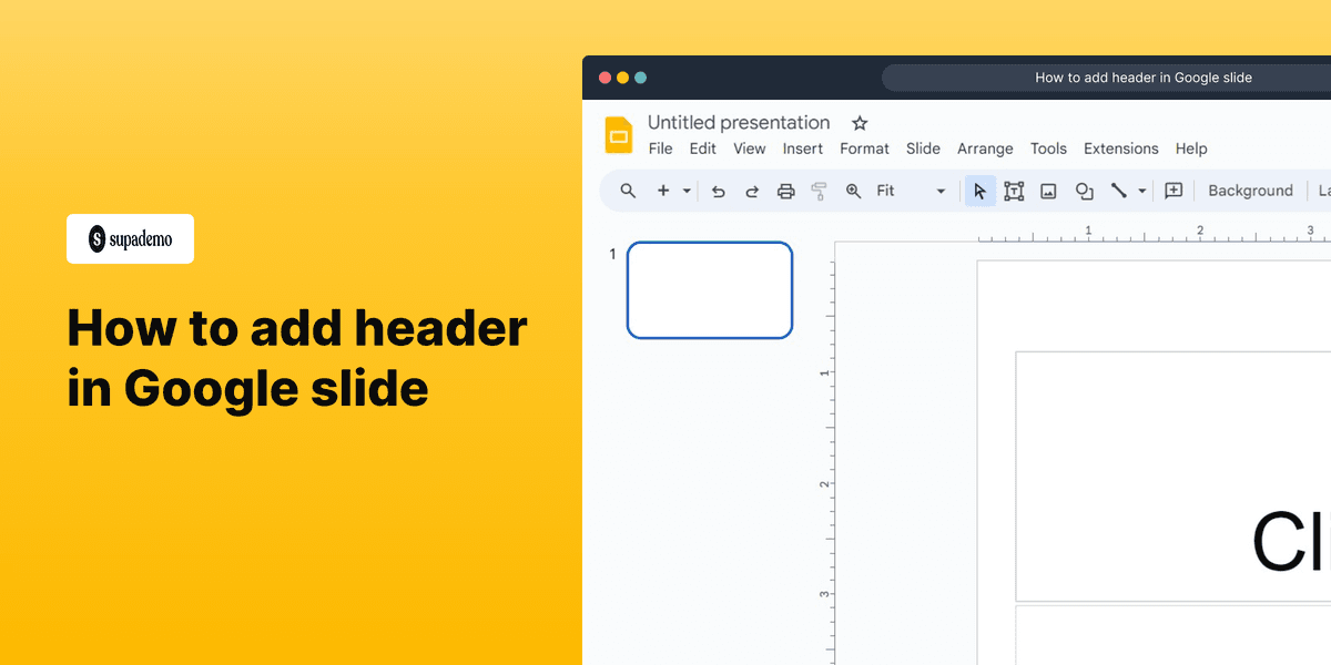 How to add header in Google Slides screenshot