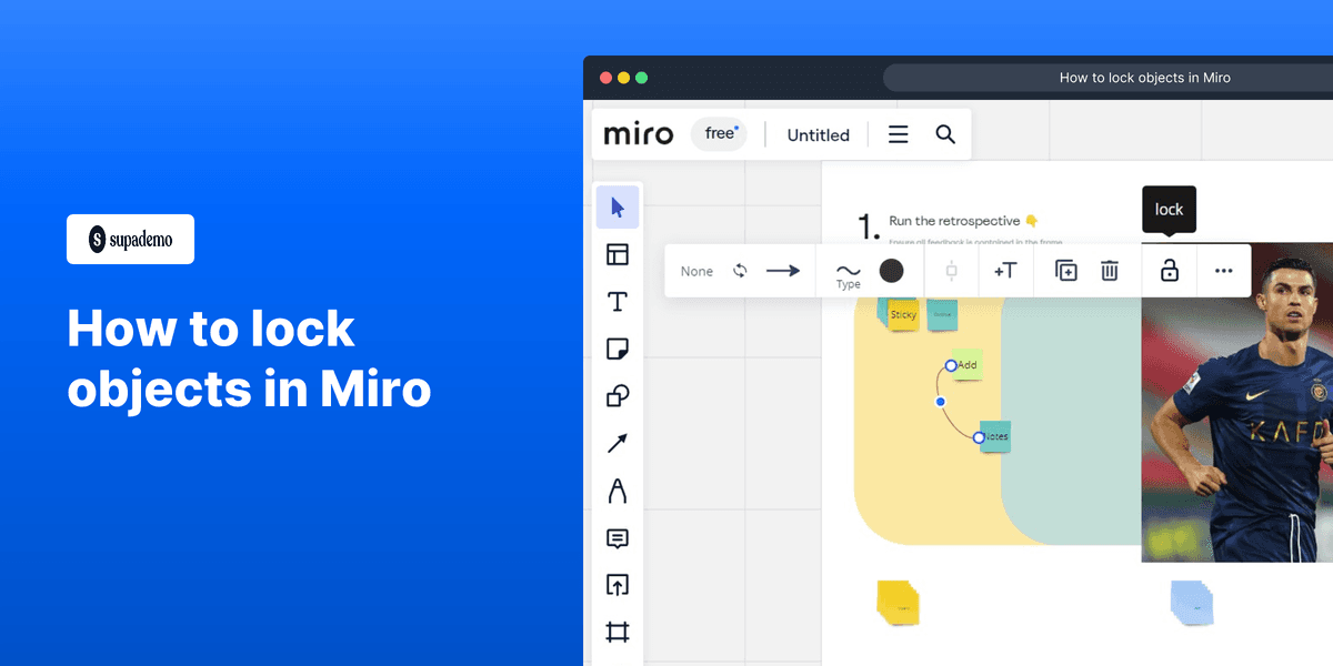 How to lock objects in Miro screenshot