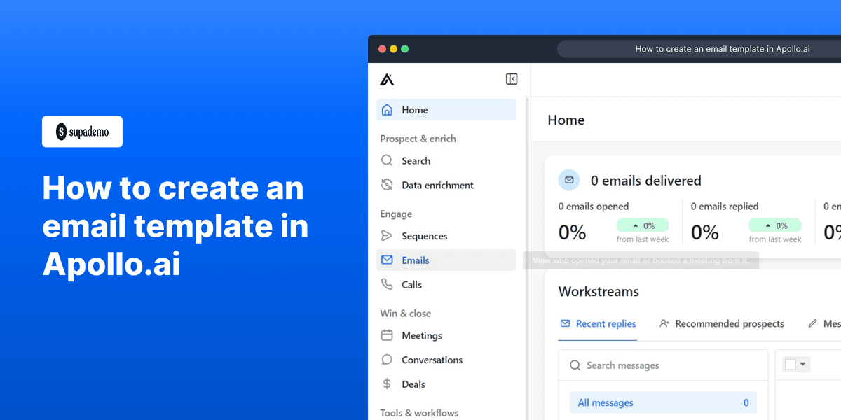 How to create an email template in Apollo.io screenshot