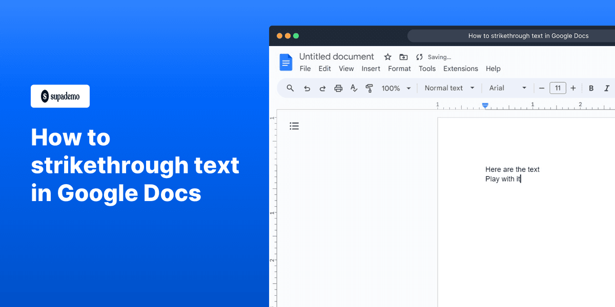 How to strikethrough text in Google Docs screenshot