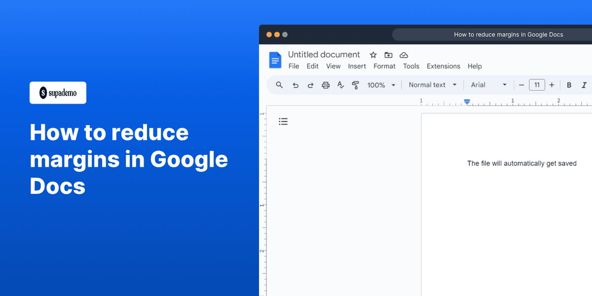 How to reduce margins in Google Docs screenshot