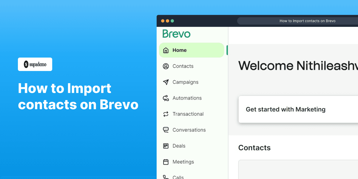 How to import contacts on Brevo screenshot