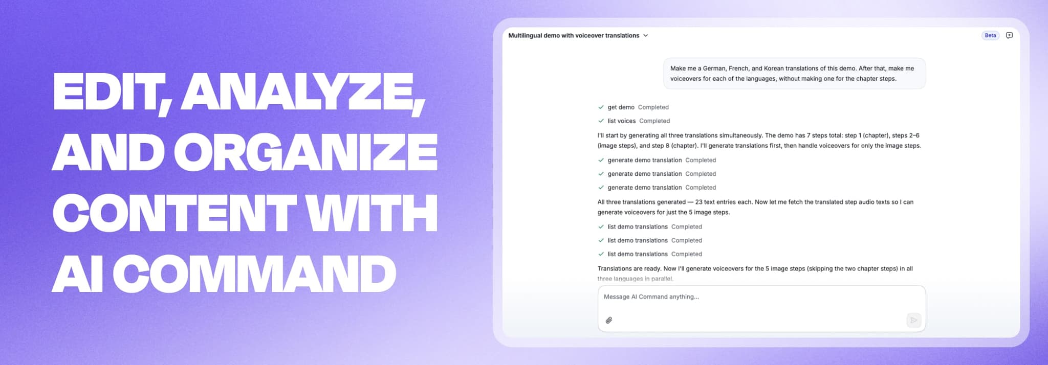 Automate Demos with AI Command