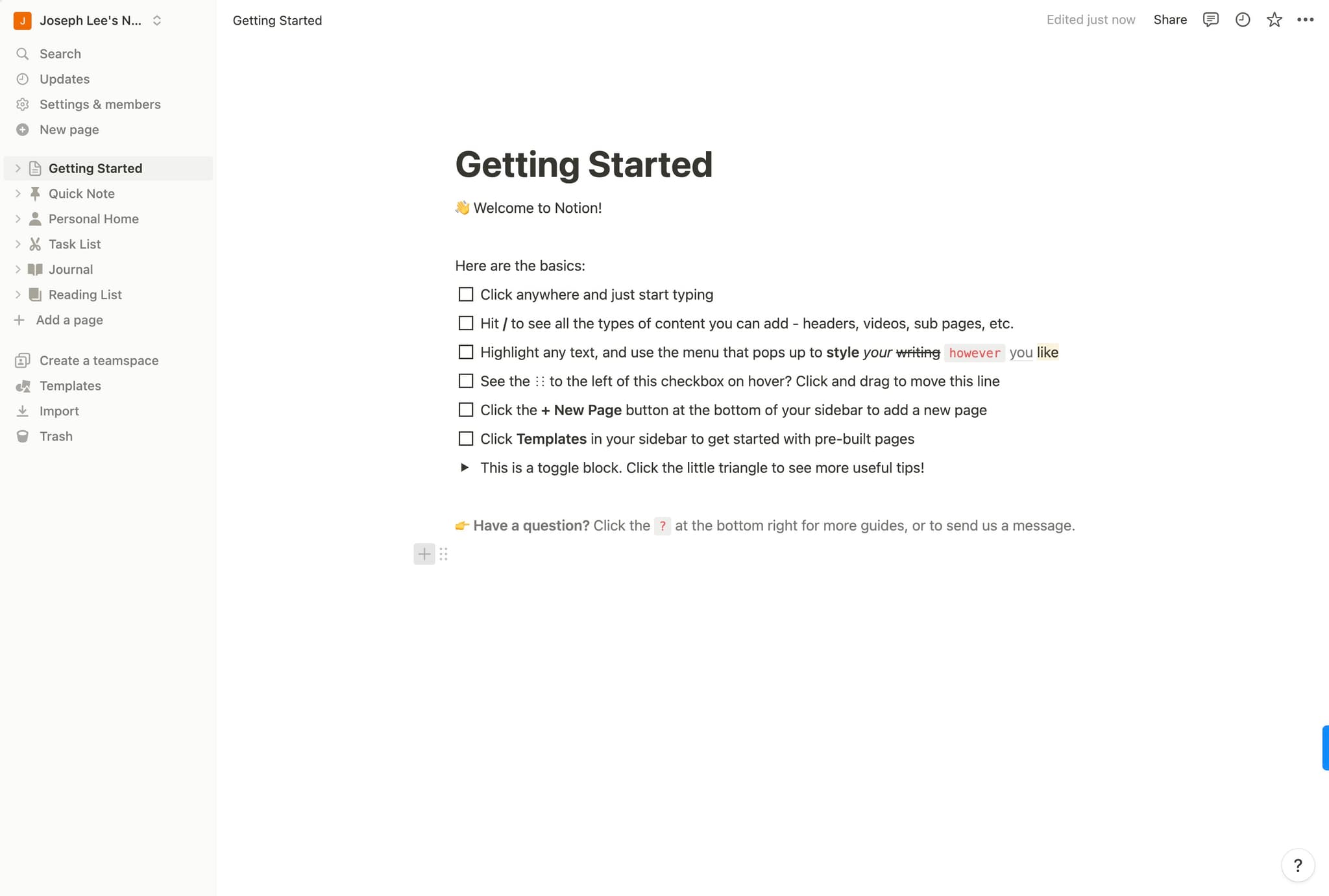 Position your cursor for embedding