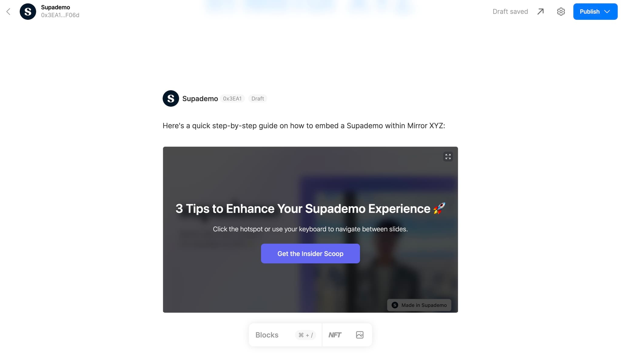 Finalize the embed setup
