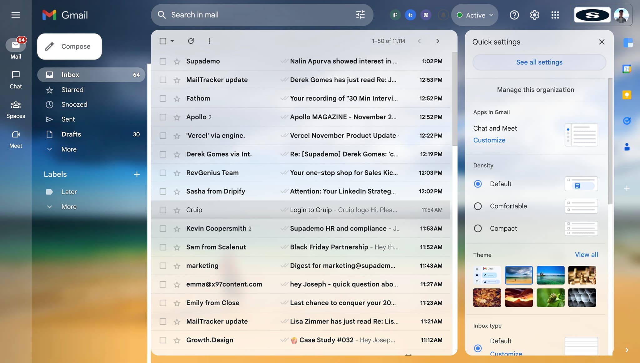 Click on 'See all settings'