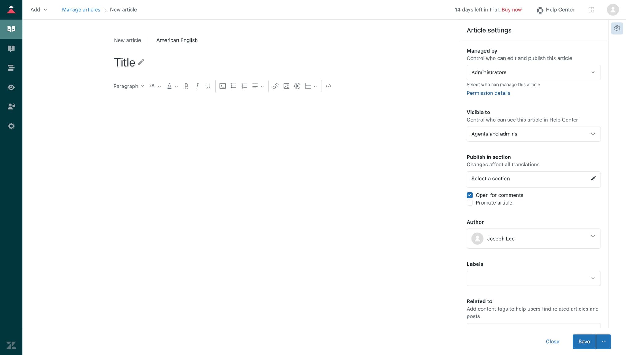 Open the next configuration step