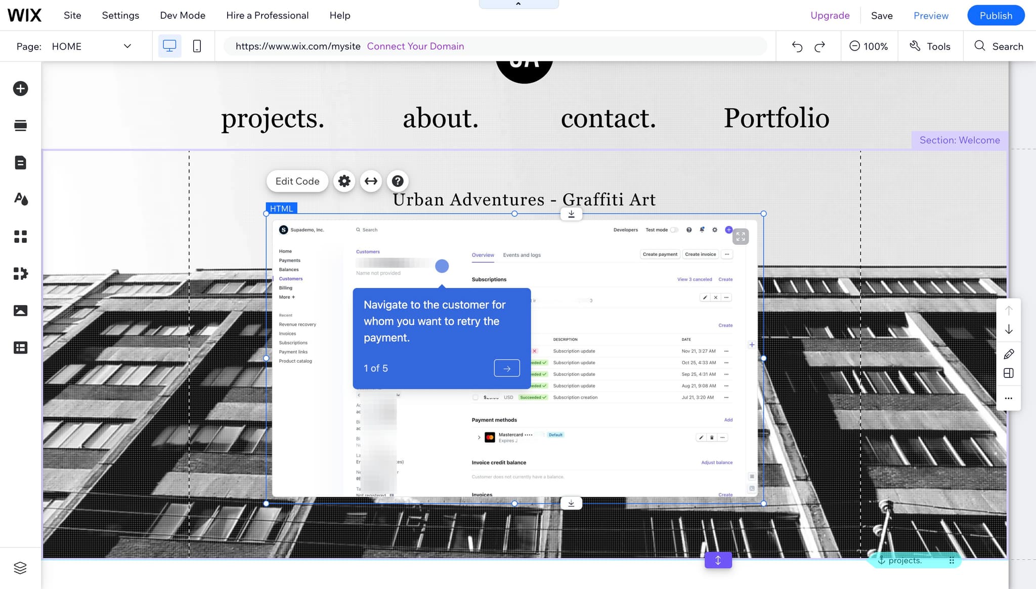 Insert an HTML element