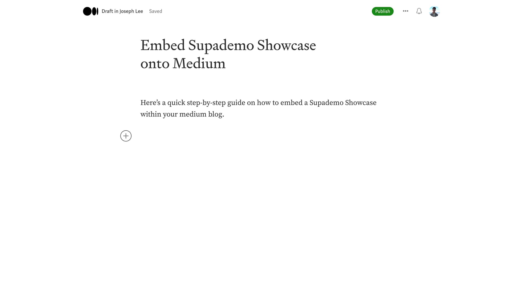 Navigate to your Medium article