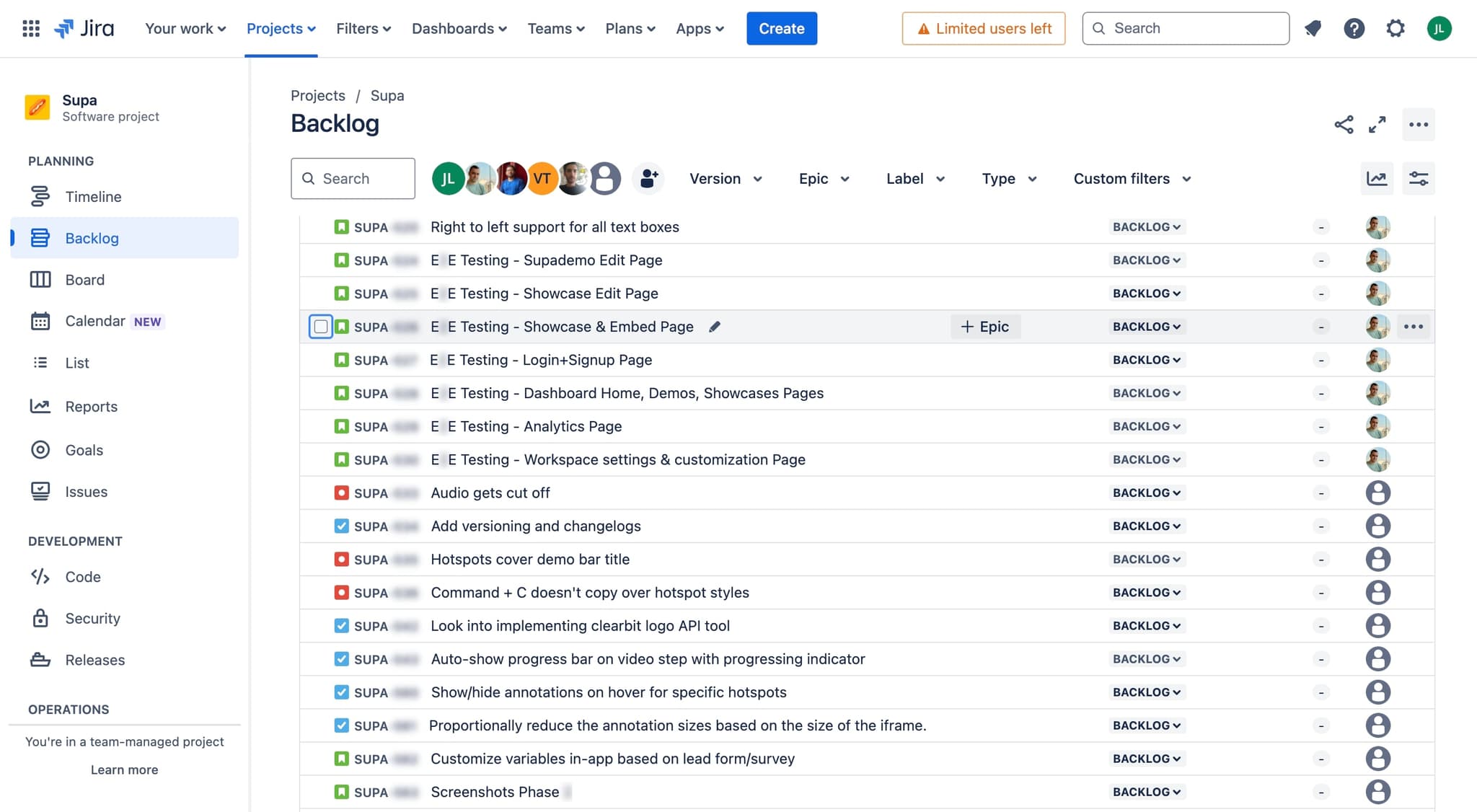 Access your Jira backlog