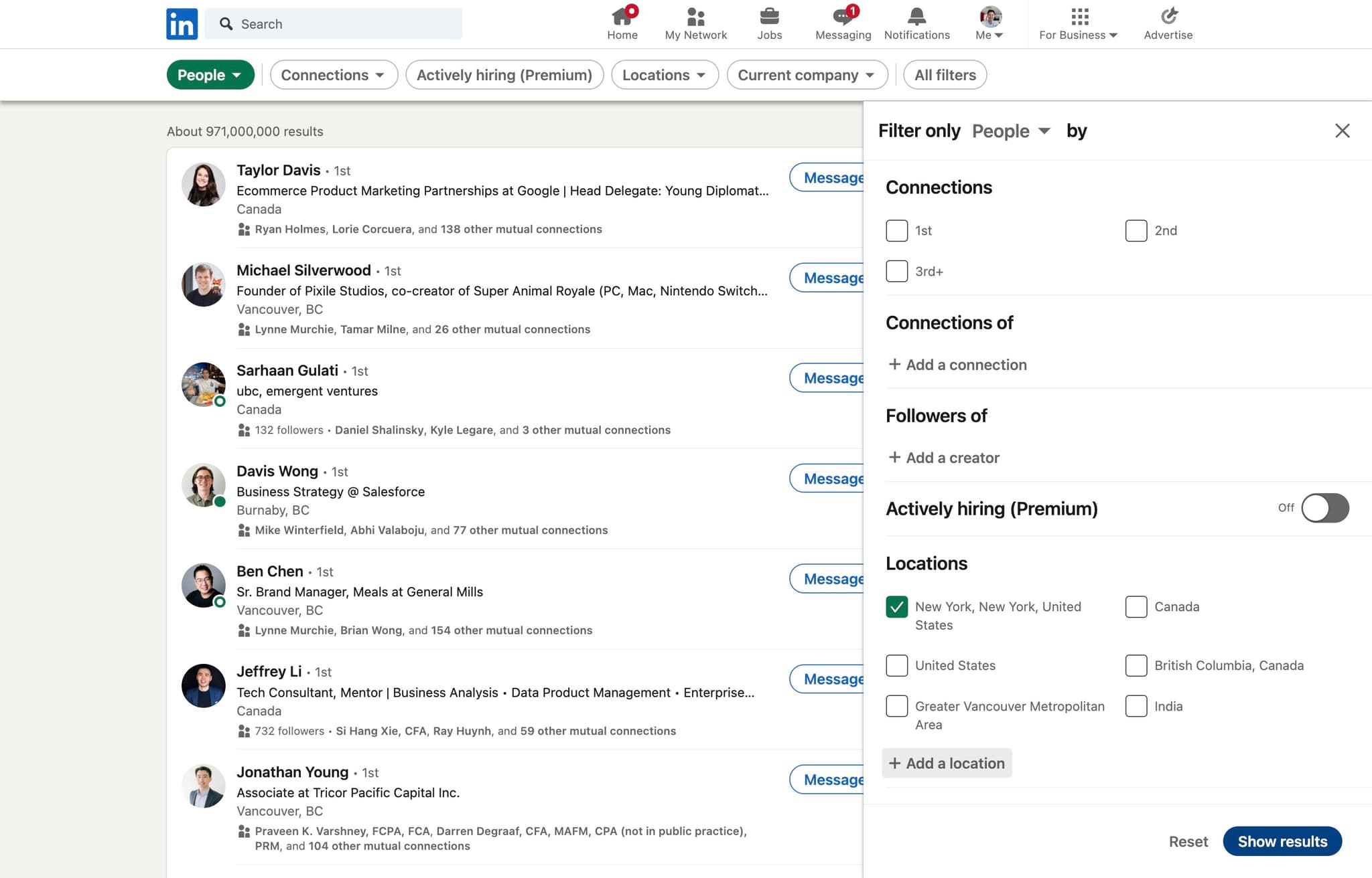 Review and Display Search Results