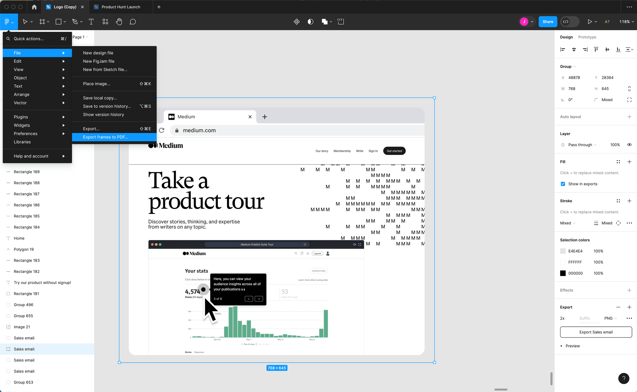 Configure PDF export settings