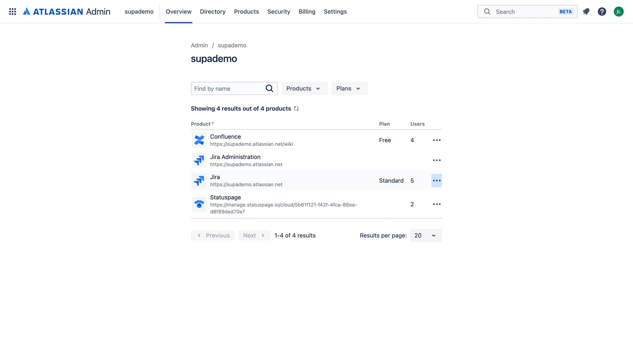 Access the administration menu