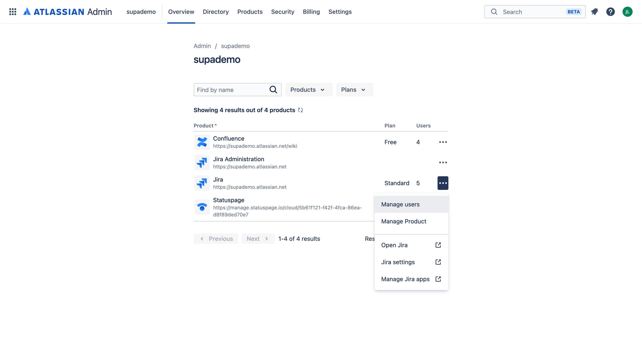 Select Manage users option
