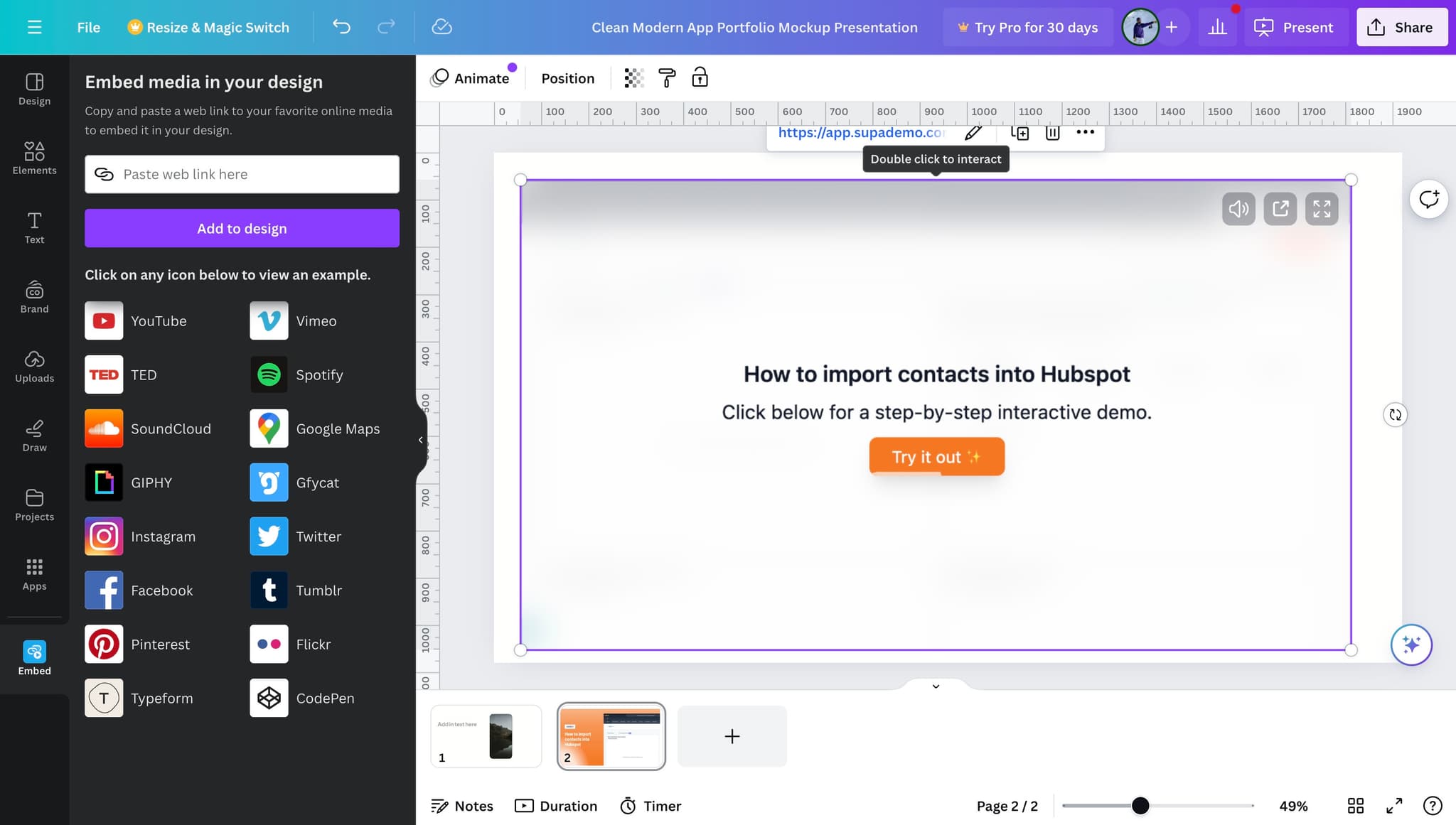 Finalize the embedding