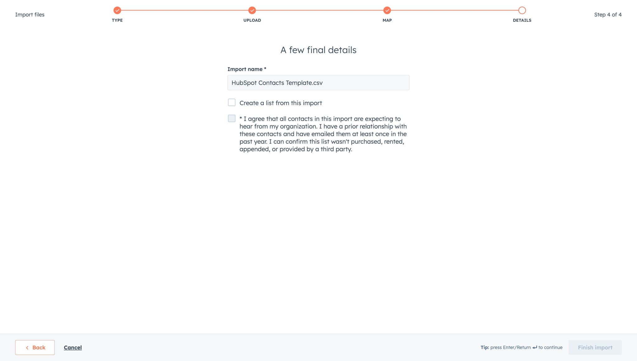 Complete field mapping