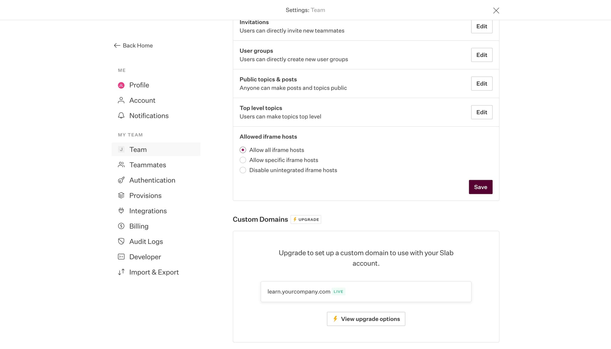 Save your configuration changes