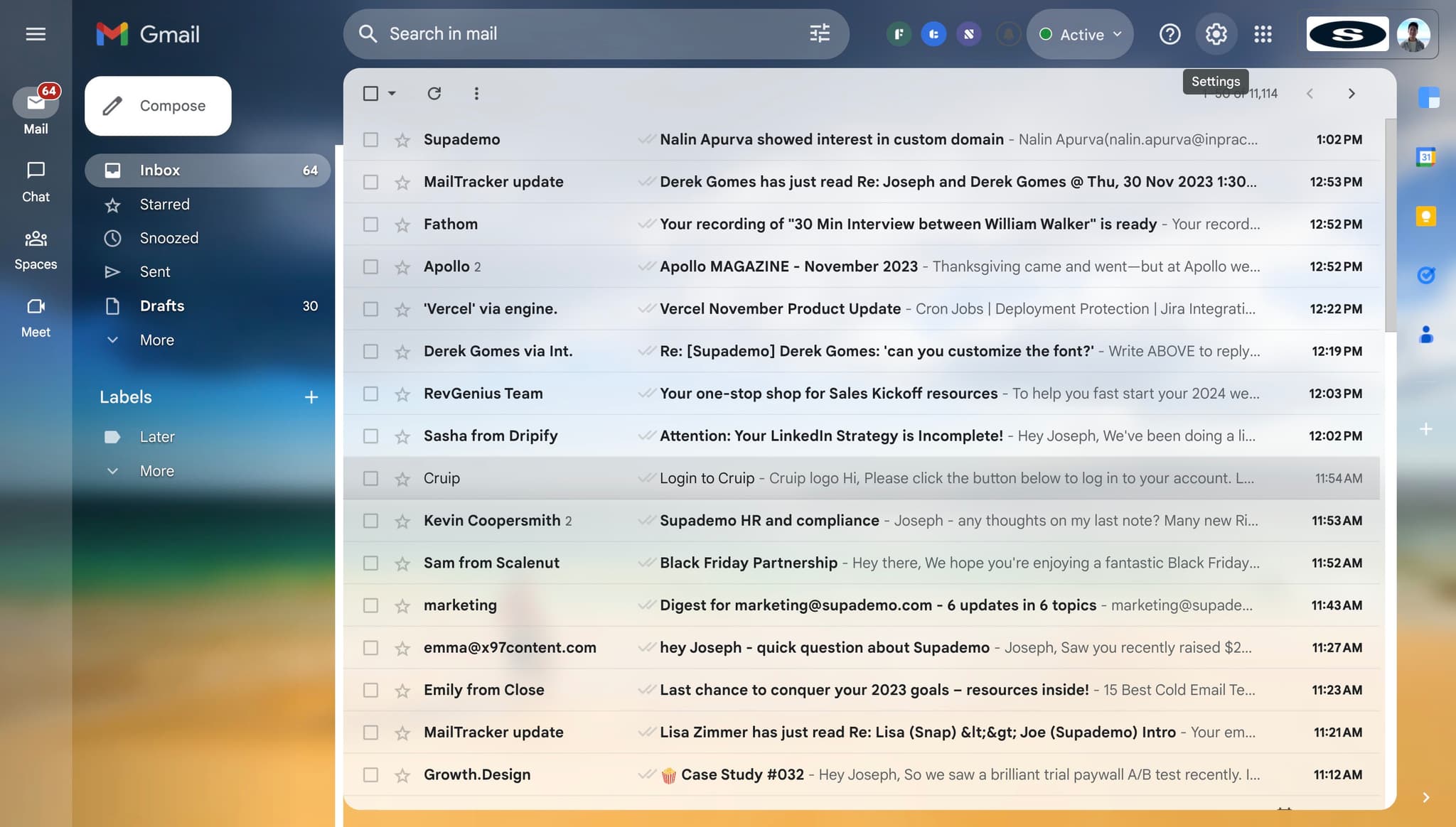 Access Gmail settings