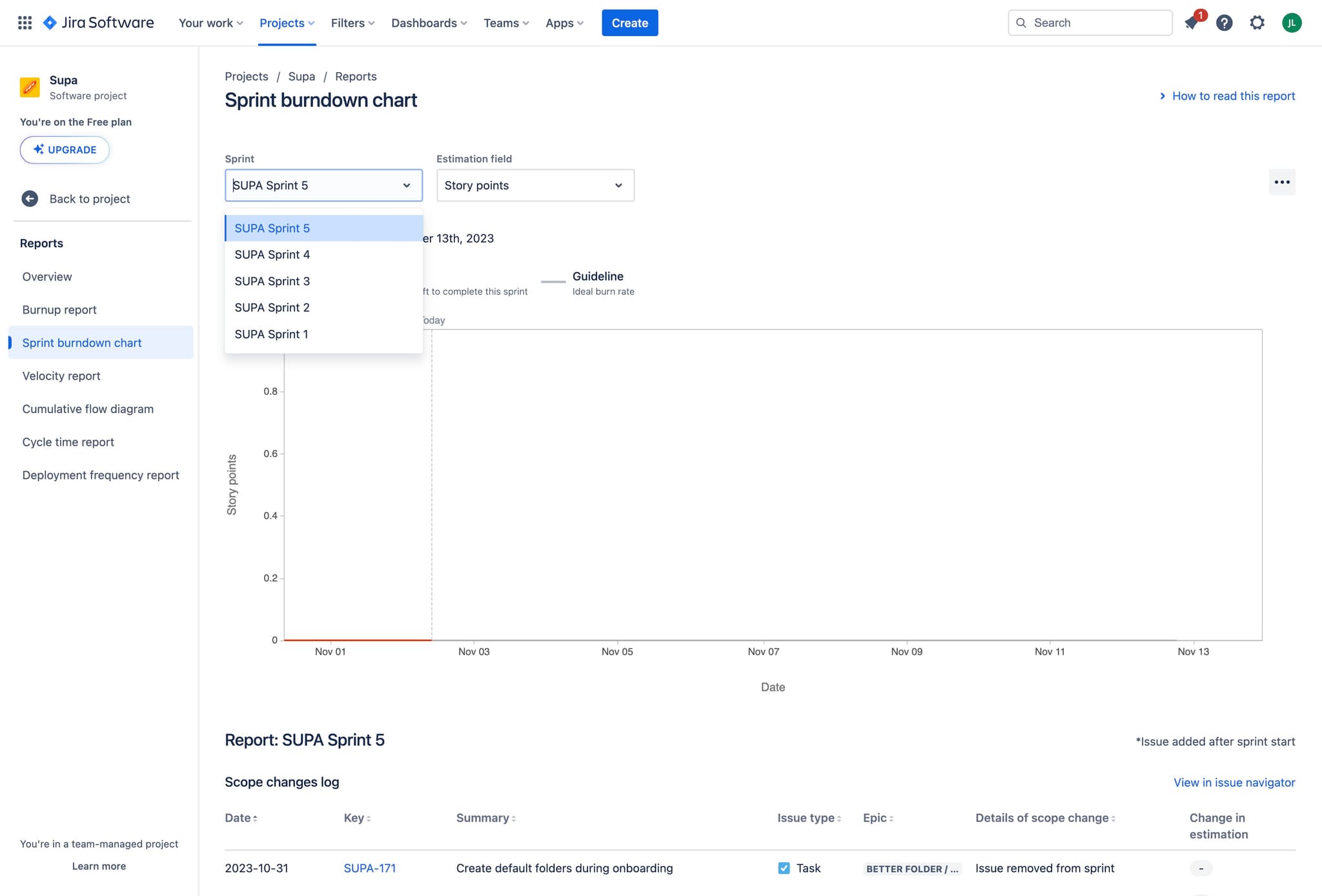 Access the report view