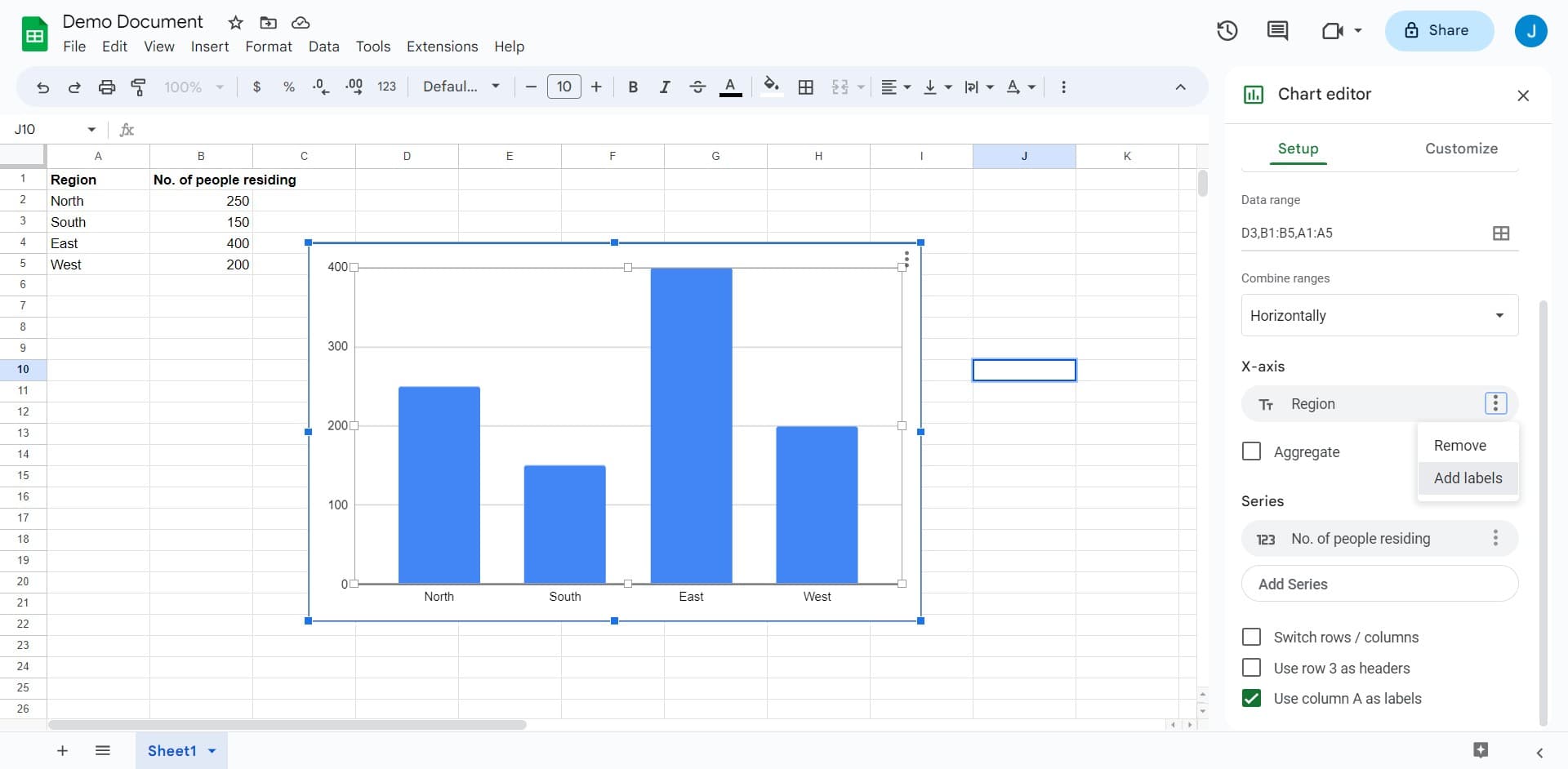 Add labels to X-axis