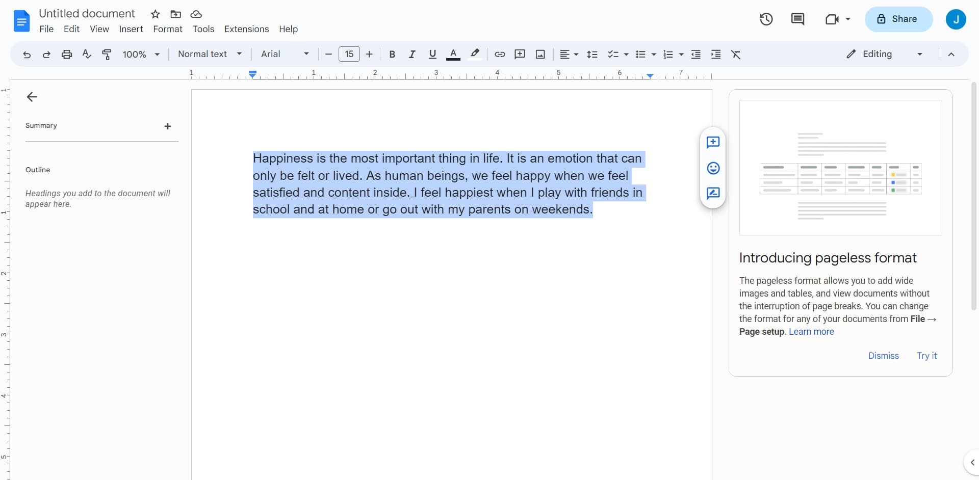 Navigate to font options