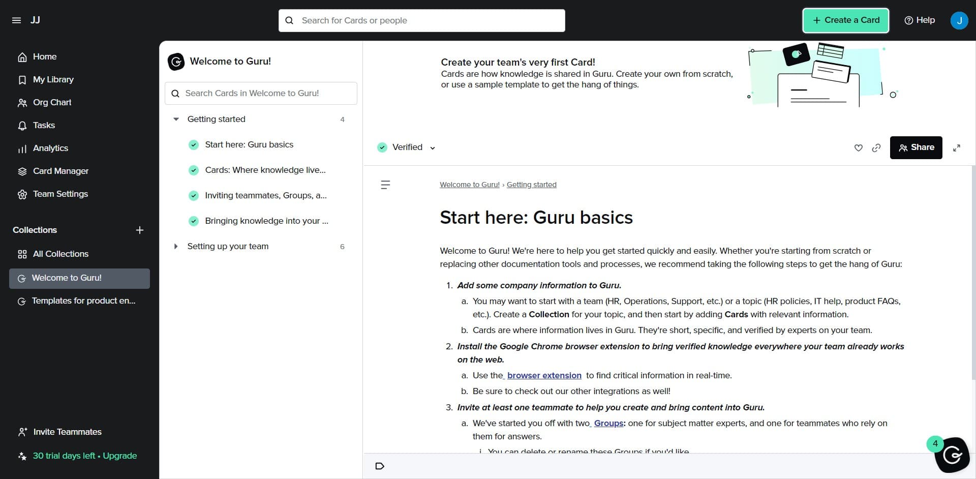 Click on Create a Card
