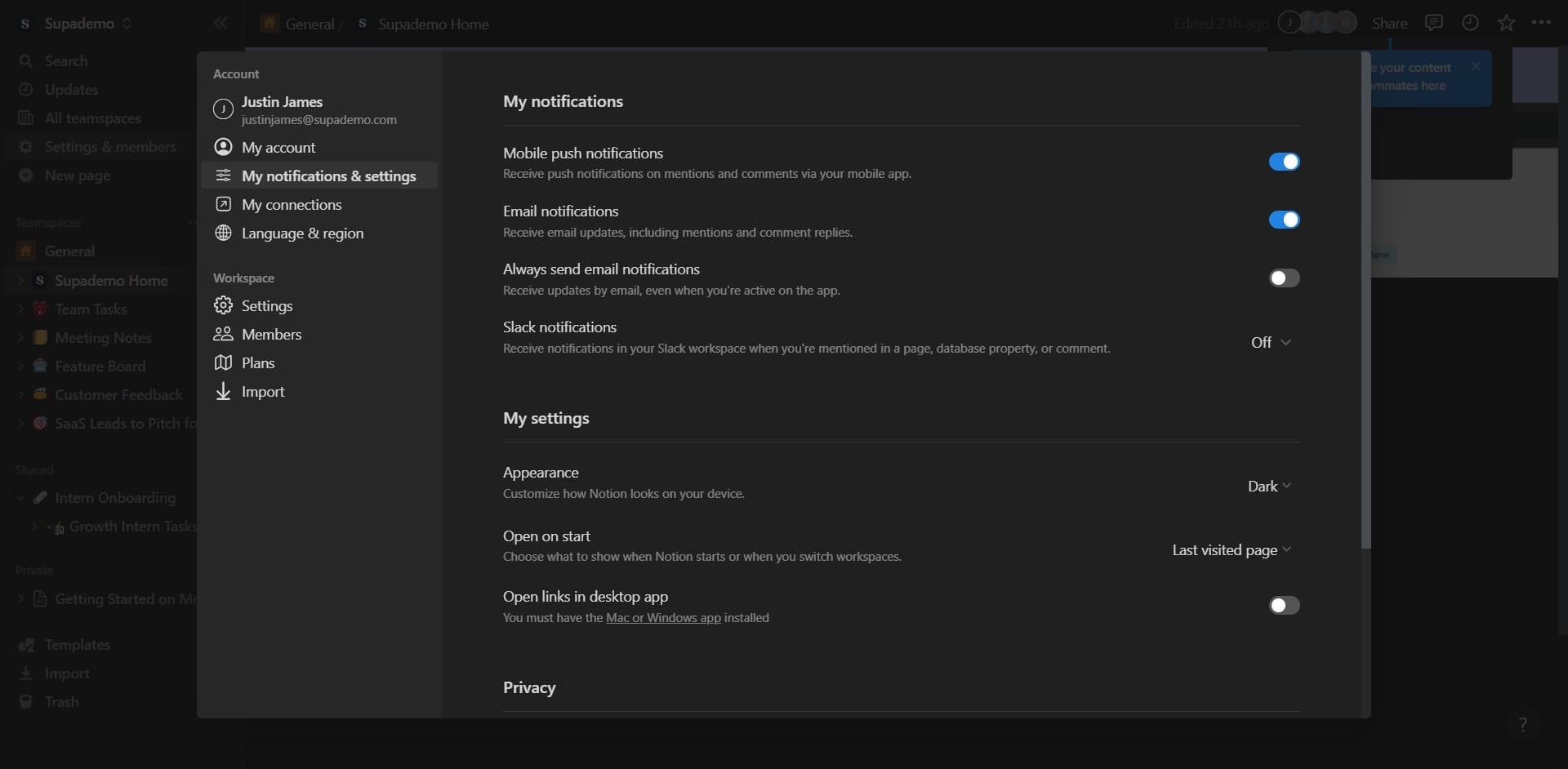 Review your notification settings