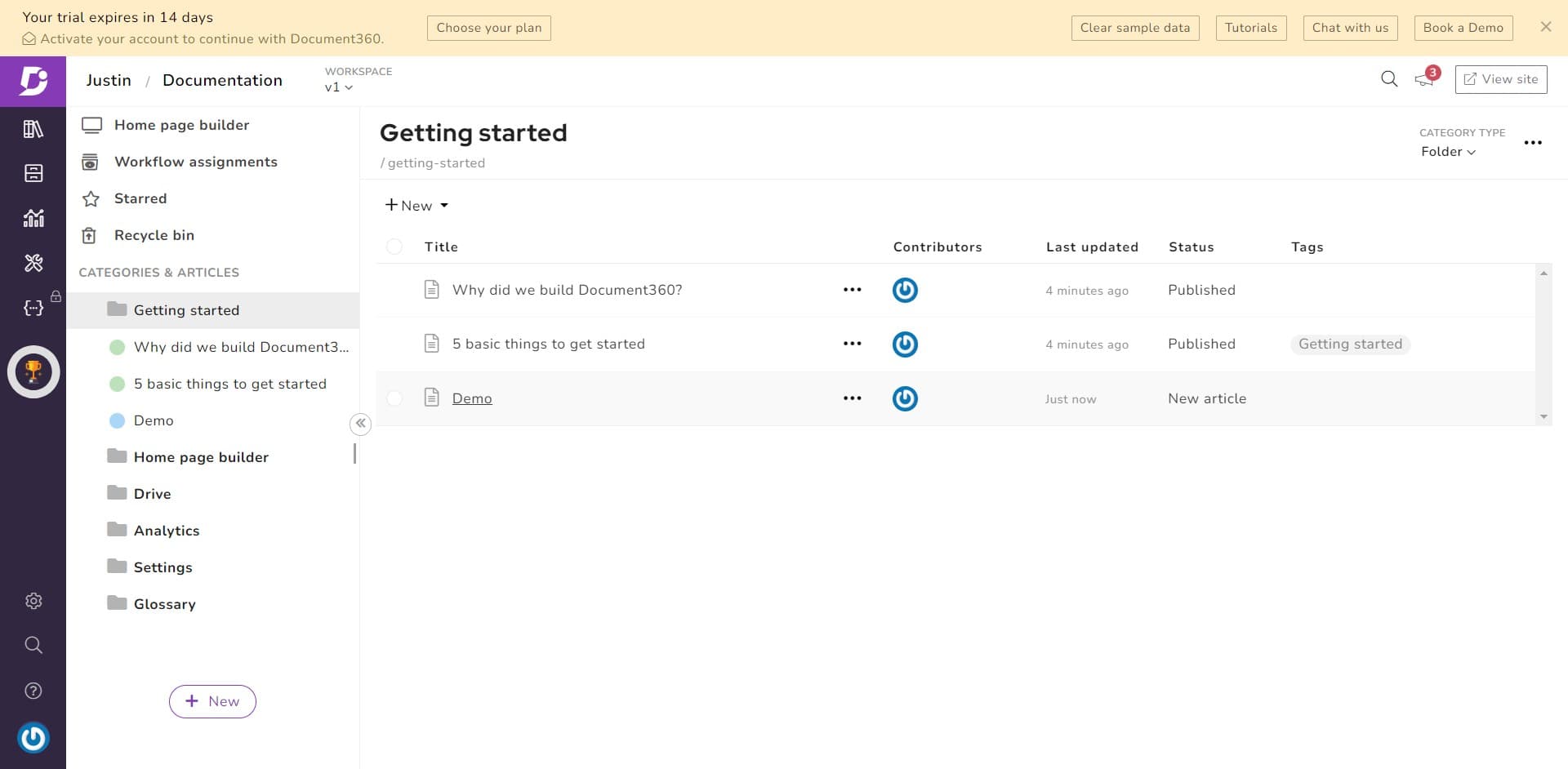 Navigate to your demo