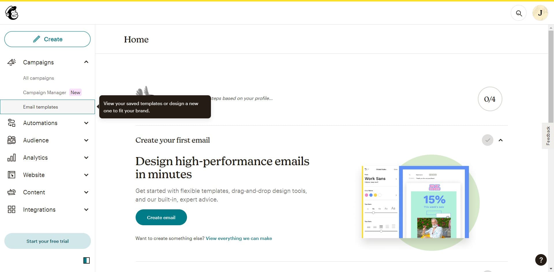 Select email templates