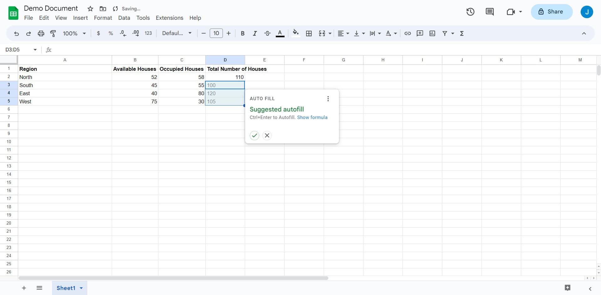 Press Enter to execute the formula