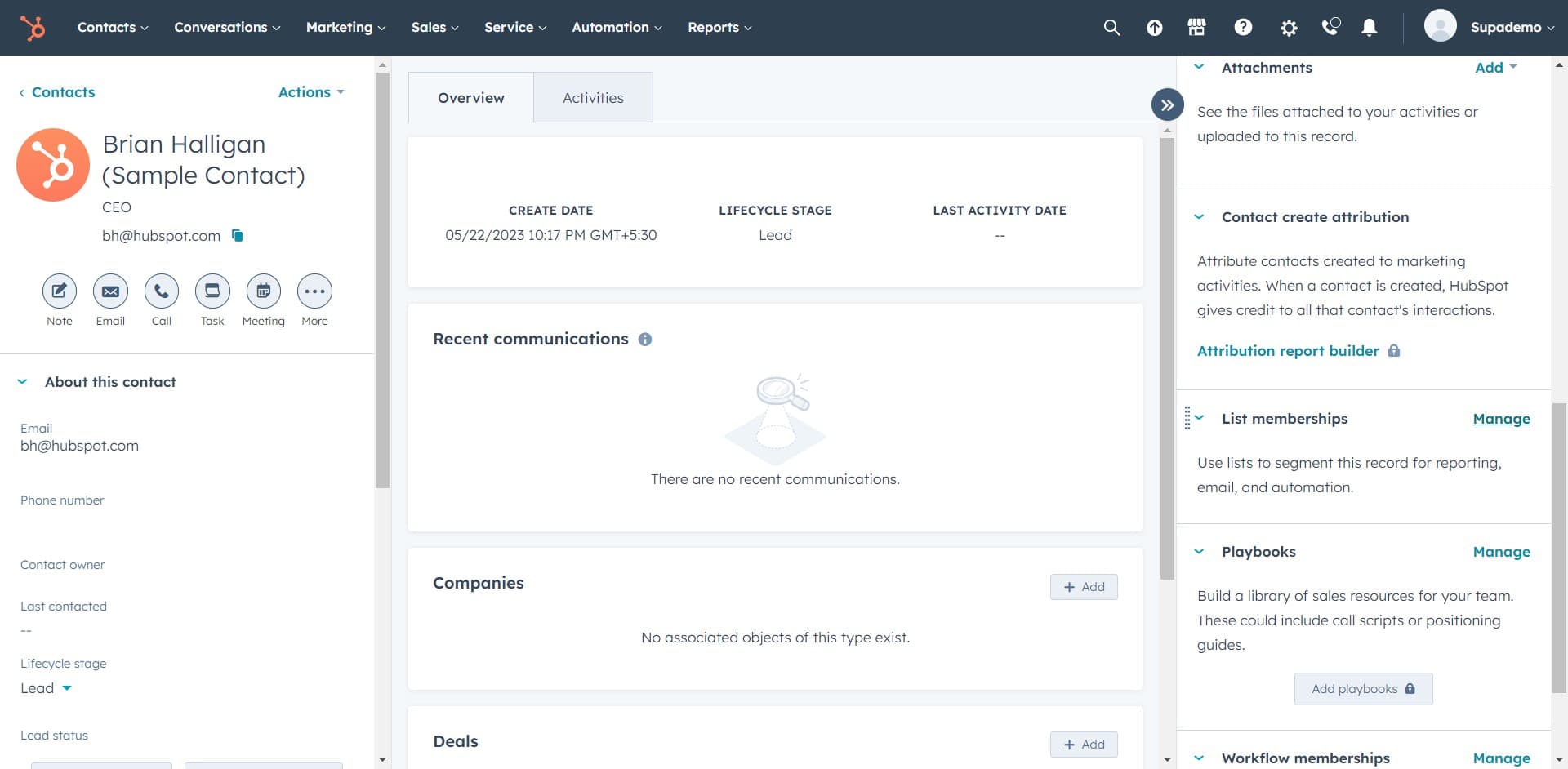 Access contact management options