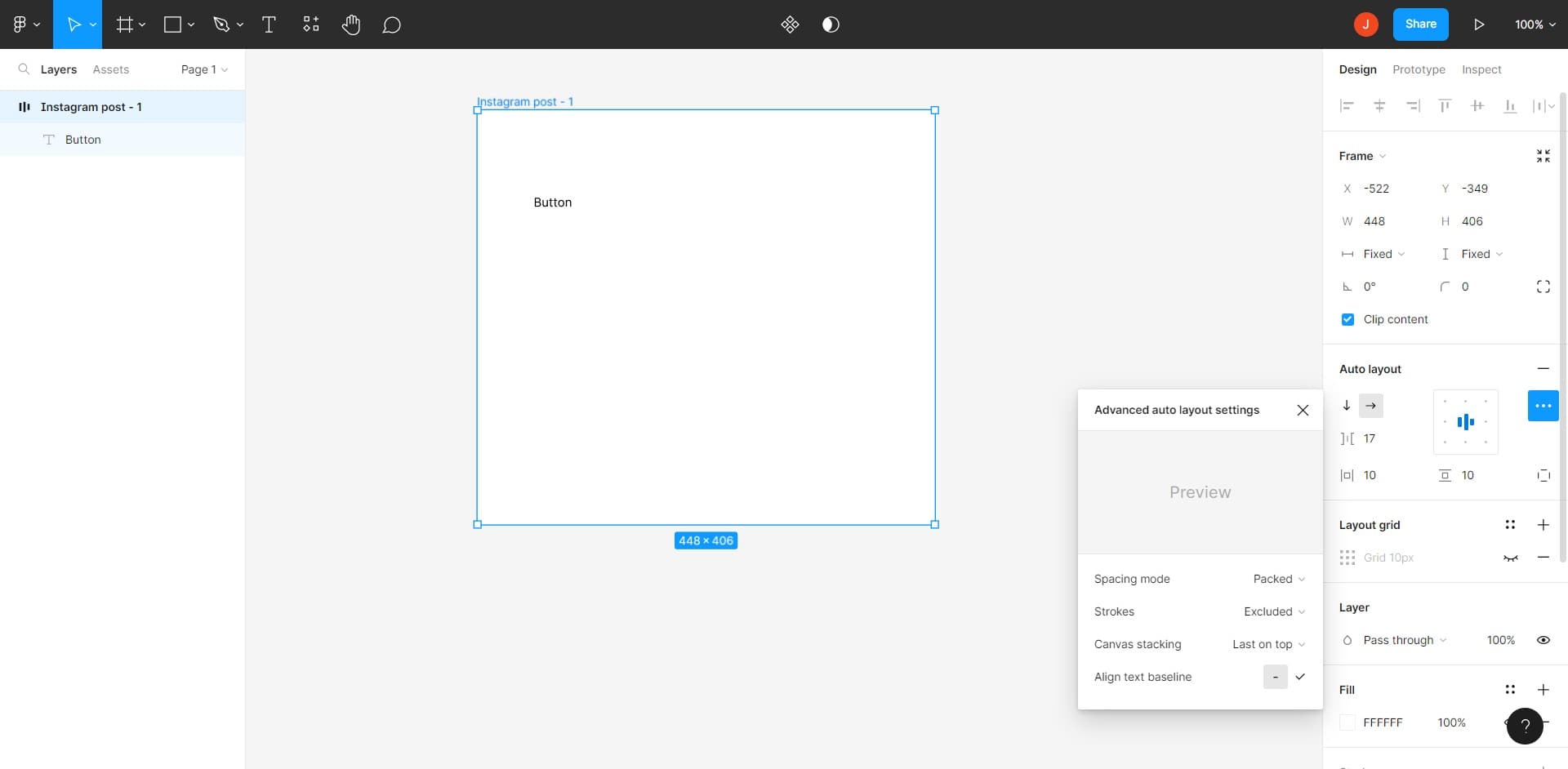 Configure spacing and direction