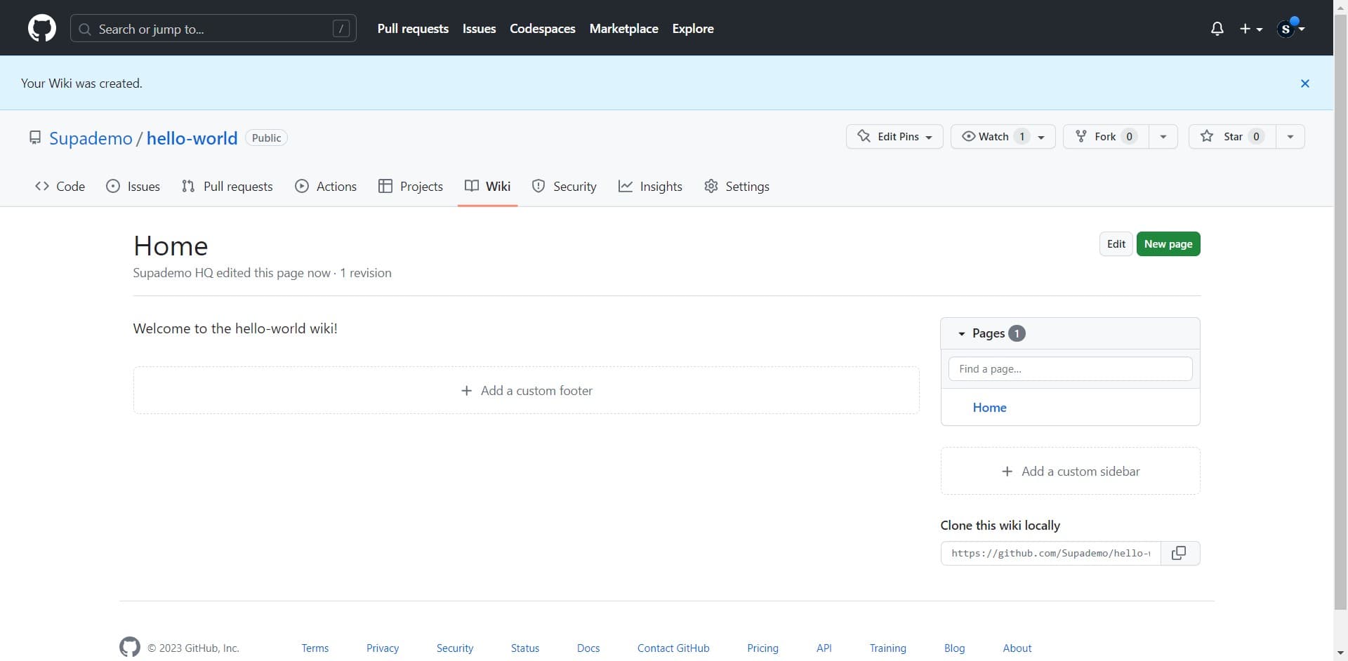 View your published wiki