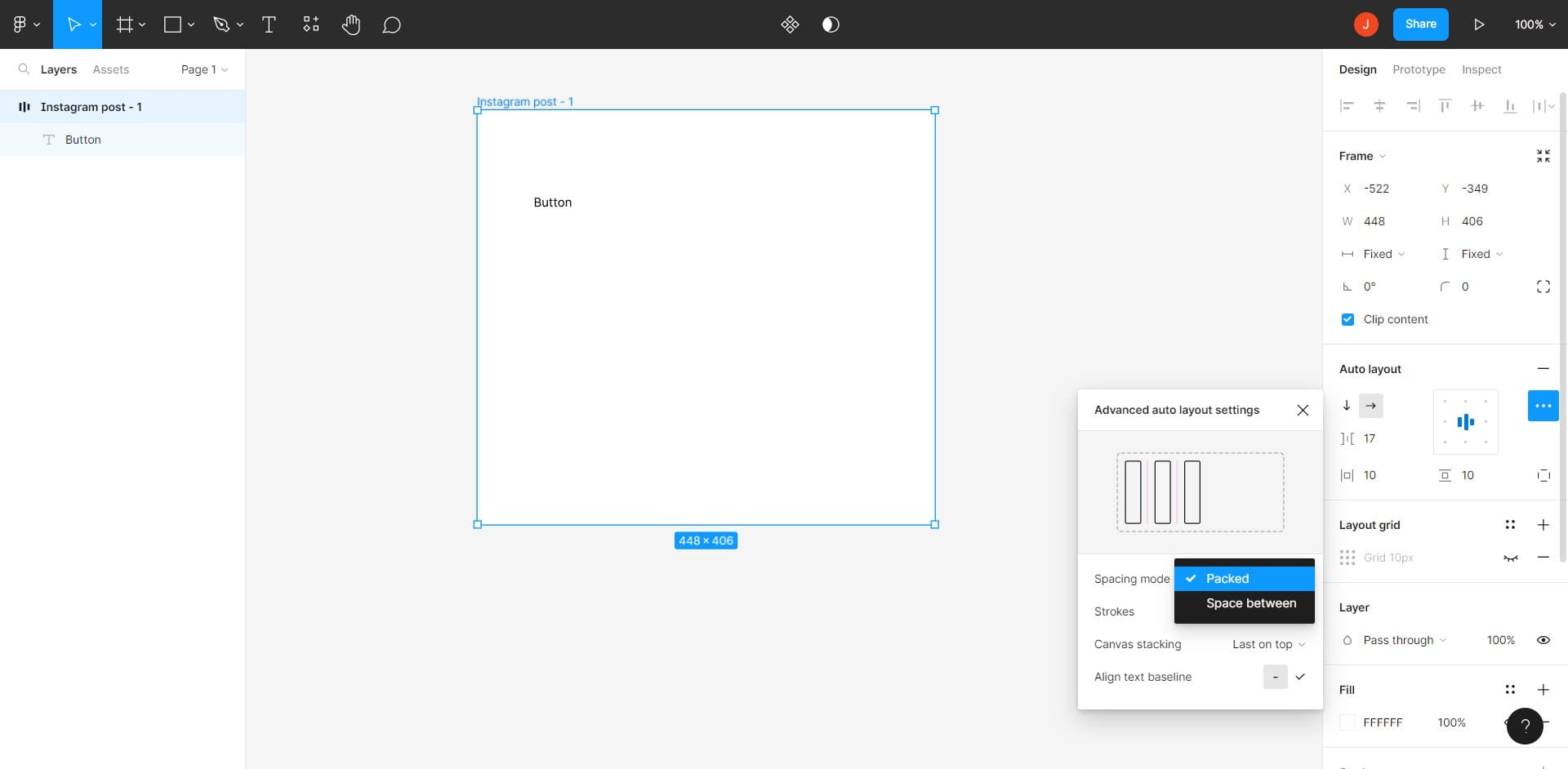 Apply Packed alignment