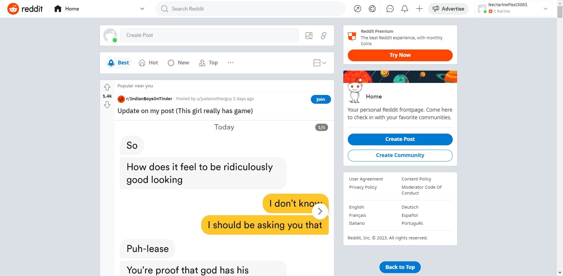 View your karma count